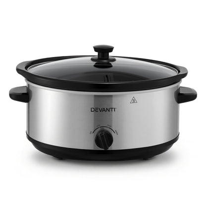 Devanti 6.5L Slow Cooker Electric Multi Cooker with 3 Heat Settings and Keep Warm Function-Appliances > Kitchen Appliances > Rice Cookers &amp; Steamers-PEROZ Accessories