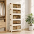 Artiss 5-Tier Foldable Storage Cabinet Stackable Box Clear Magnetic Door White-Home & Garden > Storage > Storage Boxes-PEROZ Accessories