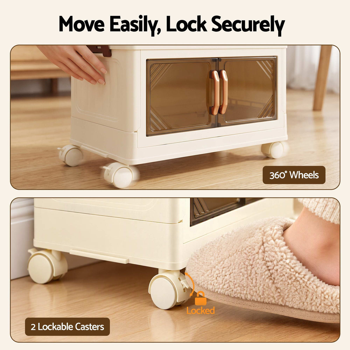 Artiss 5-Tier Foldable Storage Cabinet Stackable Box Clear Magnetic Door White-Home &amp; Garden > Storage > Storage Boxes-PEROZ Accessories