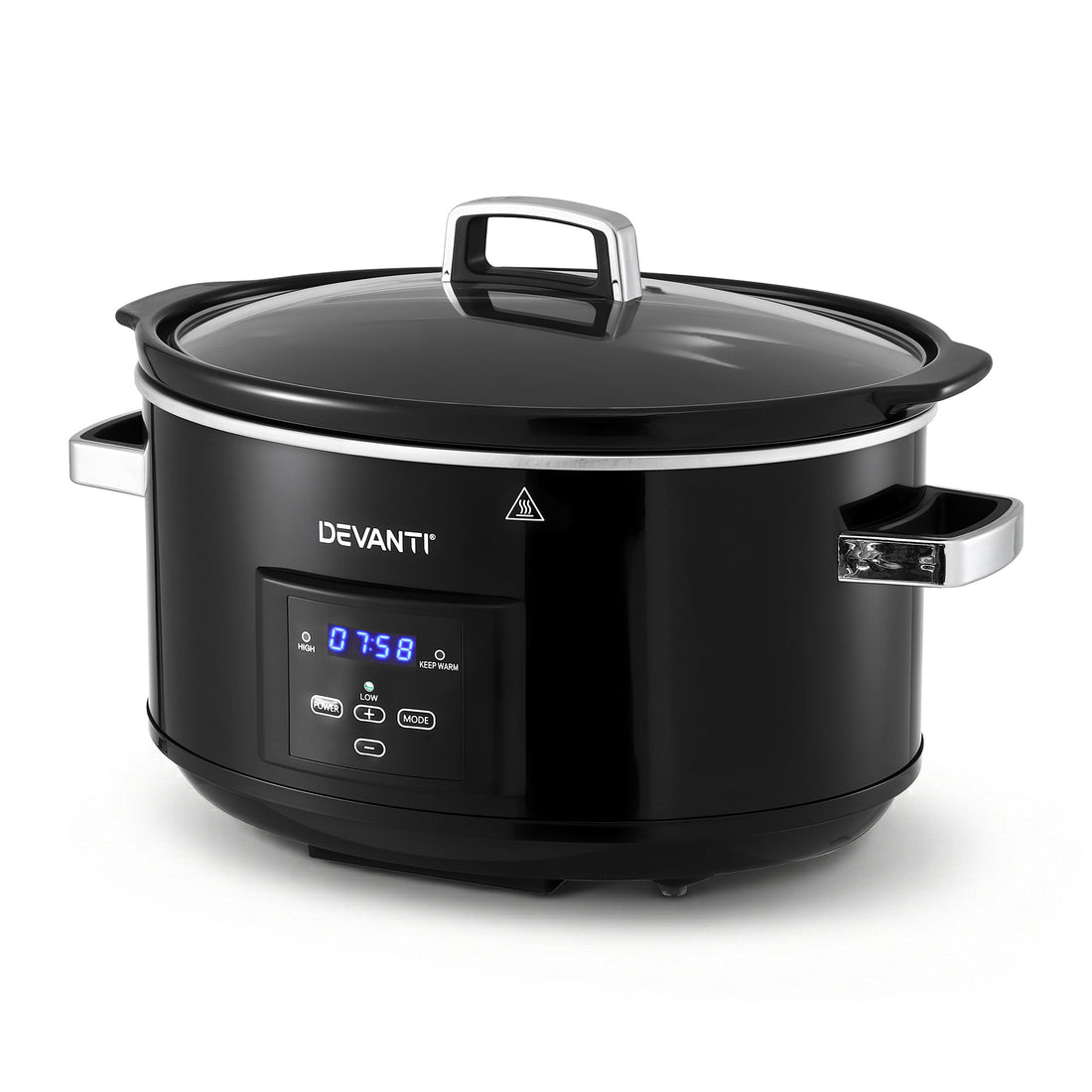 Devanti 8L Slow Cooker Electric Multi Cooker with 3 Heat Settings and Keep Warm Function-Appliances > Kitchen Appliances > Rice Cookers &amp; Steamers-PEROZ Accessories