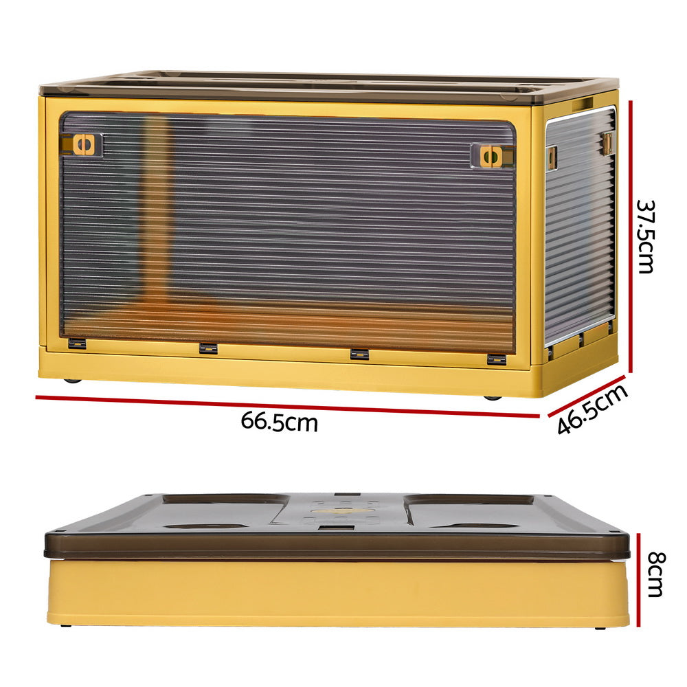 Artiss Storage Container Foldable Stackable Large 5 Sides Open Transparent 115L-Home &amp; Garden &gt; Storage-PEROZ Accessories