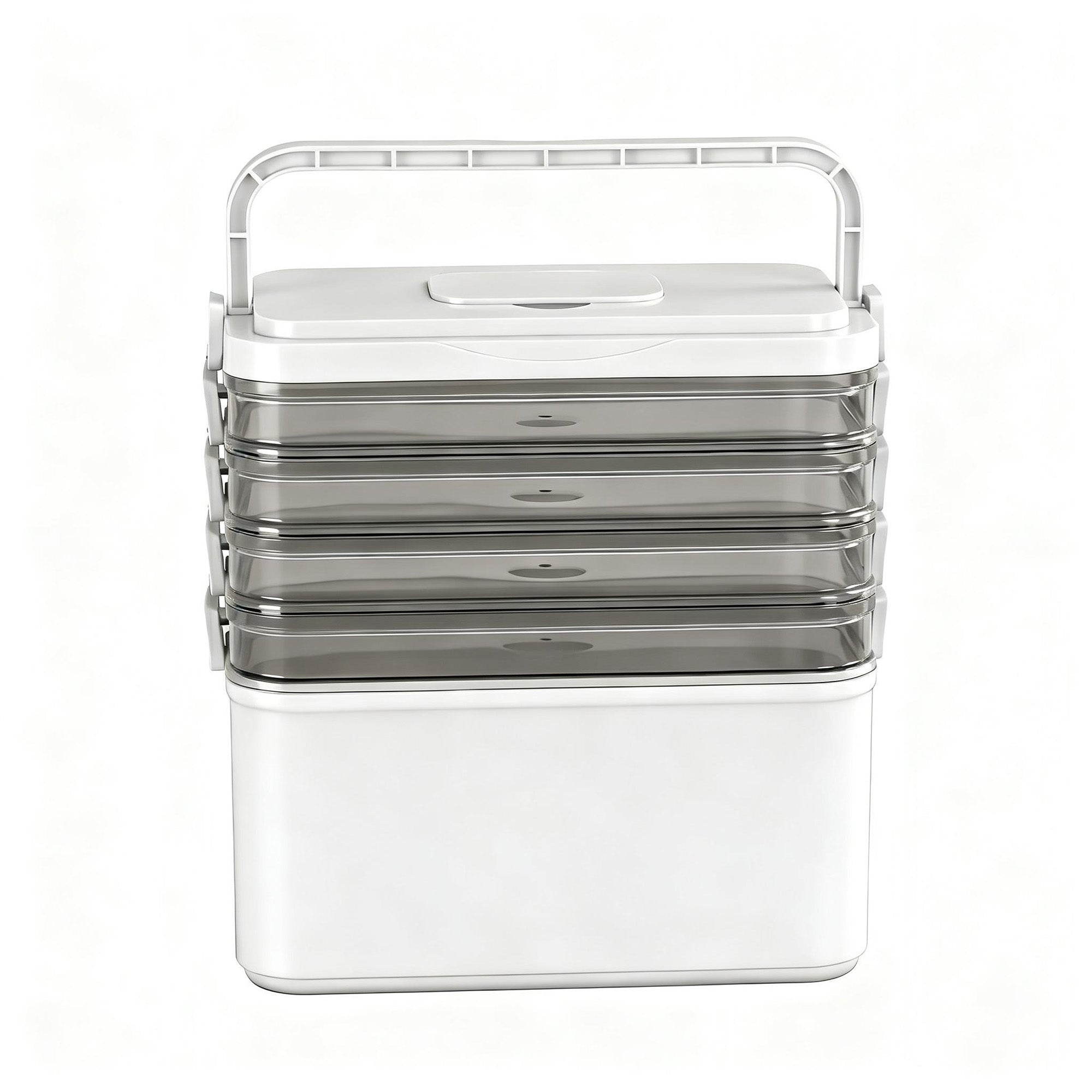 Artiss 5 Tier Portable Storage Box Detachable with Handles Plastic Clear-Home &amp; Garden > Storage > Storage Boxes-PEROZ Accessories