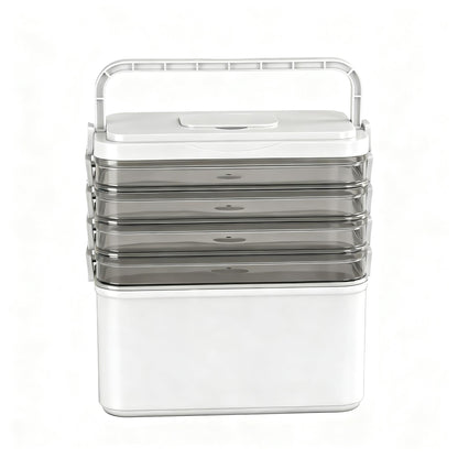 Artiss 5 Tier Portable Storage Box Detachable with Handles Plastic Clear-Home &amp; Garden > Storage > Storage Boxes-PEROZ Accessories