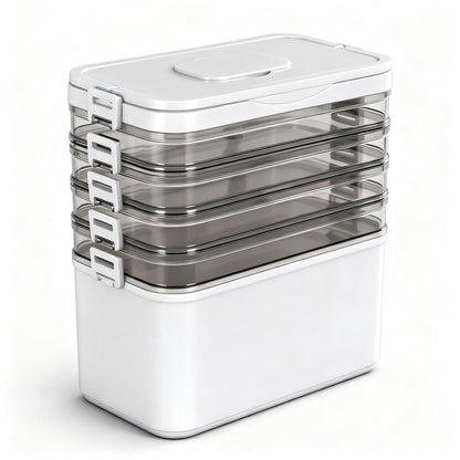 Artiss 5 Tier Portable Storage Box Detachable with Handles Plastic Clear-Home &amp; Garden > Storage > Storage Boxes-PEROZ Accessories