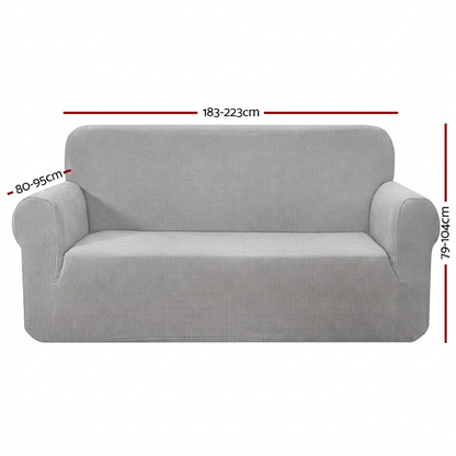 Artiss Sofa Cover Couch Covers 3 Seater High Stretch Grey-Furniture > Sofas-PEROZ Accessories