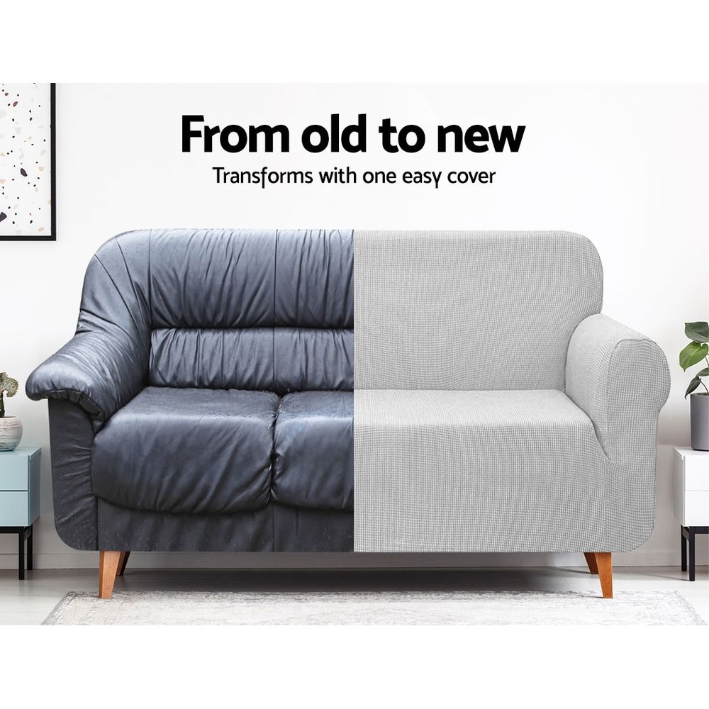 Artiss Sofa Cover Couch Covers 3 Seater High Stretch Grey-Furniture > Sofas-PEROZ Accessories