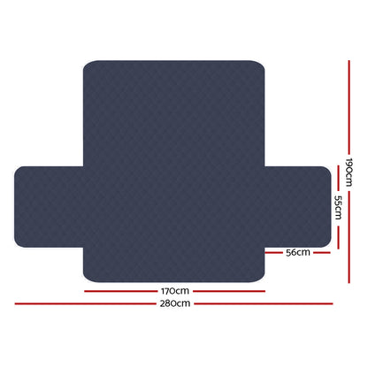 Artiss Sofa Cover Couch Covers 3 Seater Quilted Dark Grey-Furniture &gt; Sofas &gt; Sofa Accessories-PEROZ Accessories