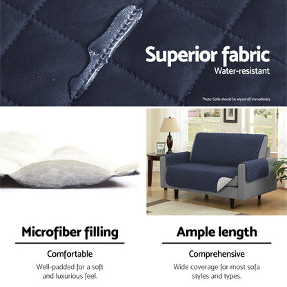 Artiss Sofa Cover Couch Covers 3 Seater Quilted Dark Grey-Furniture &gt; Sofas &gt; Sofa Accessories-PEROZ Accessories