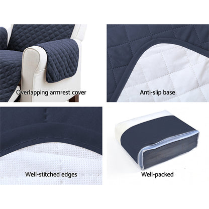 Artiss Sofa Cover Couch Covers 3 Seater Quilted Dark Grey-Furniture &gt; Sofas &gt; Sofa Accessories-PEROZ Accessories