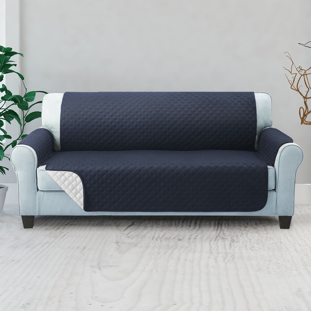 Artiss Sofa Cover Couch Covers 3 Seater Quilted Dark Grey-Furniture &gt; Sofas &gt; Sofa Accessories-PEROZ Accessories