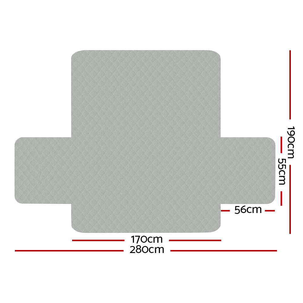 Artiss Sofa Cover Couch Covers 3 Seater Quilted Grey-Furniture &gt; Sofas &gt; Sofa Accessories-PEROZ Accessories