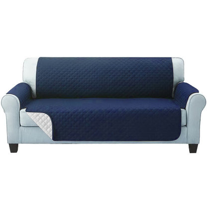 Artiss Sofa Cover Couch Covers 3 Seater Quilted Navy-Furniture &gt; Bar Stools &amp; Chairs &gt; Arm Chairs &amp; Recliners-PEROZ Accessories