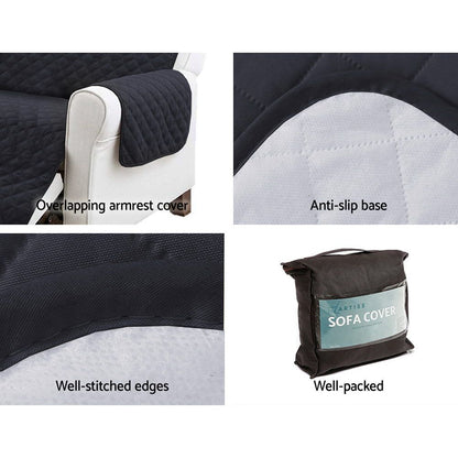 Artiss Sofa Cover Couch Covers 4 Seater Easy to Clean Dark Grey-Furniture > Sofas-PEROZ Accessories