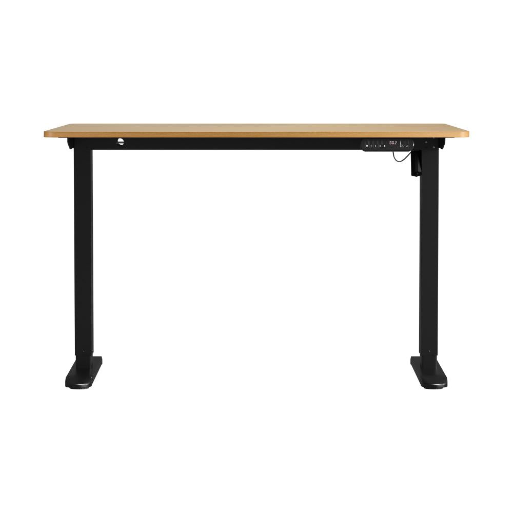 Oikiture 120CM Electric Standing Desk Single Motor Black&amp;Oak-Standing Desks-PEROZ Accessories