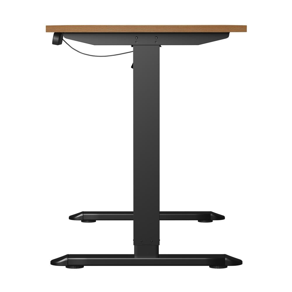 Oikiture 120CM Electric Standing Desk Single Motor Black&amp;Oak-Standing Desks-PEROZ Accessories