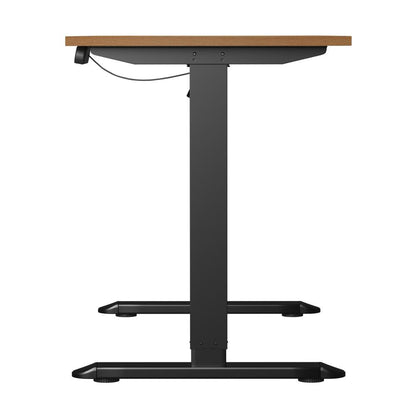 Oikiture 120CM Electric Standing Desk Single Motor Black&amp;Oak-Standing Desks-PEROZ Accessories