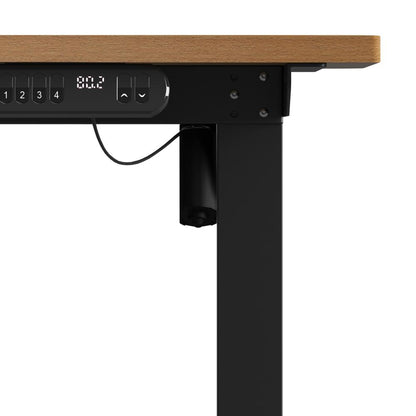 Oikiture 120CM Electric Standing Desk Single Motor Black&amp;Oak-Standing Desks-PEROZ Accessories
