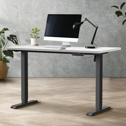 Oikiture 120CM Electric Standing Desk Single Motor Black&amp;White-Standing Desks-PEROZ Accessories