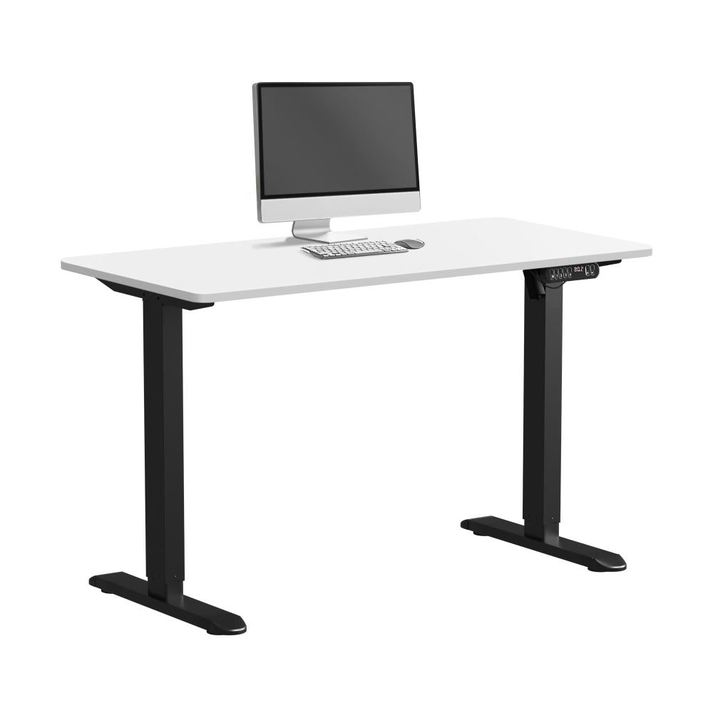 Oikiture 120CM Electric Standing Desk Single Motor Black&amp;White-Standing Desks-PEROZ Accessories