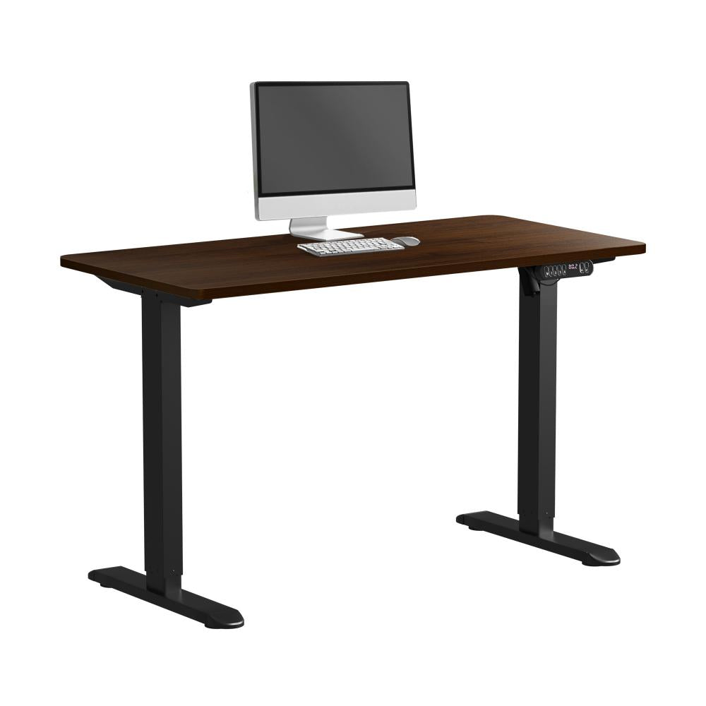 Oikiture 120CM Electric Standing Desk Single Motor Black&amp;Walnut-Standing Desks-PEROZ Accessories