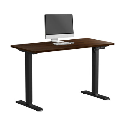 Oikiture 120CM Electric Standing Desk Single Motor Black&amp;Walnut-Standing Desks-PEROZ Accessories