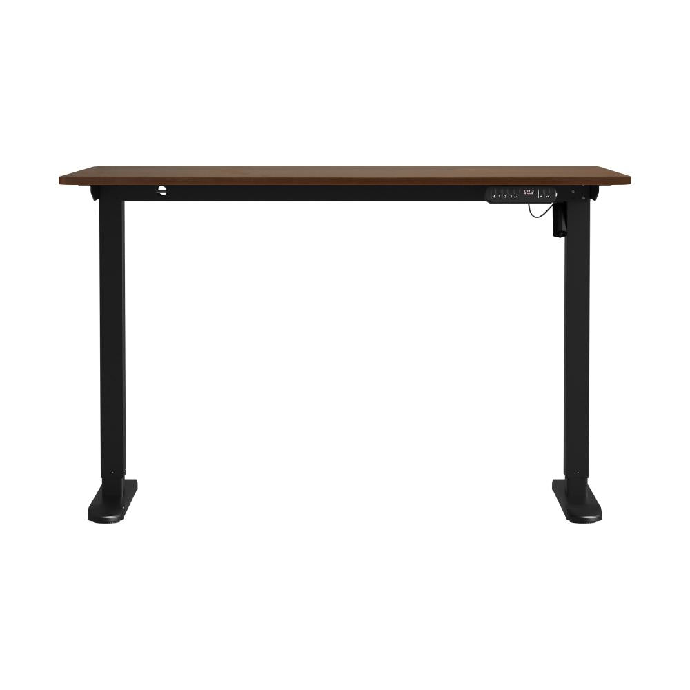 Oikiture 120CM Electric Standing Desk Single Motor Black&amp;Walnut-Standing Desks-PEROZ Accessories