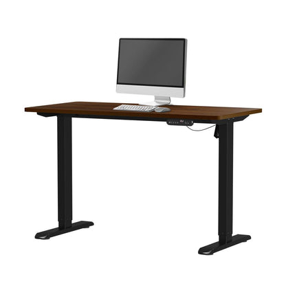 Oikiture 120CM Electric Standing Desk Single Motor Black&amp;Walnut-Standing Desks-PEROZ Accessories