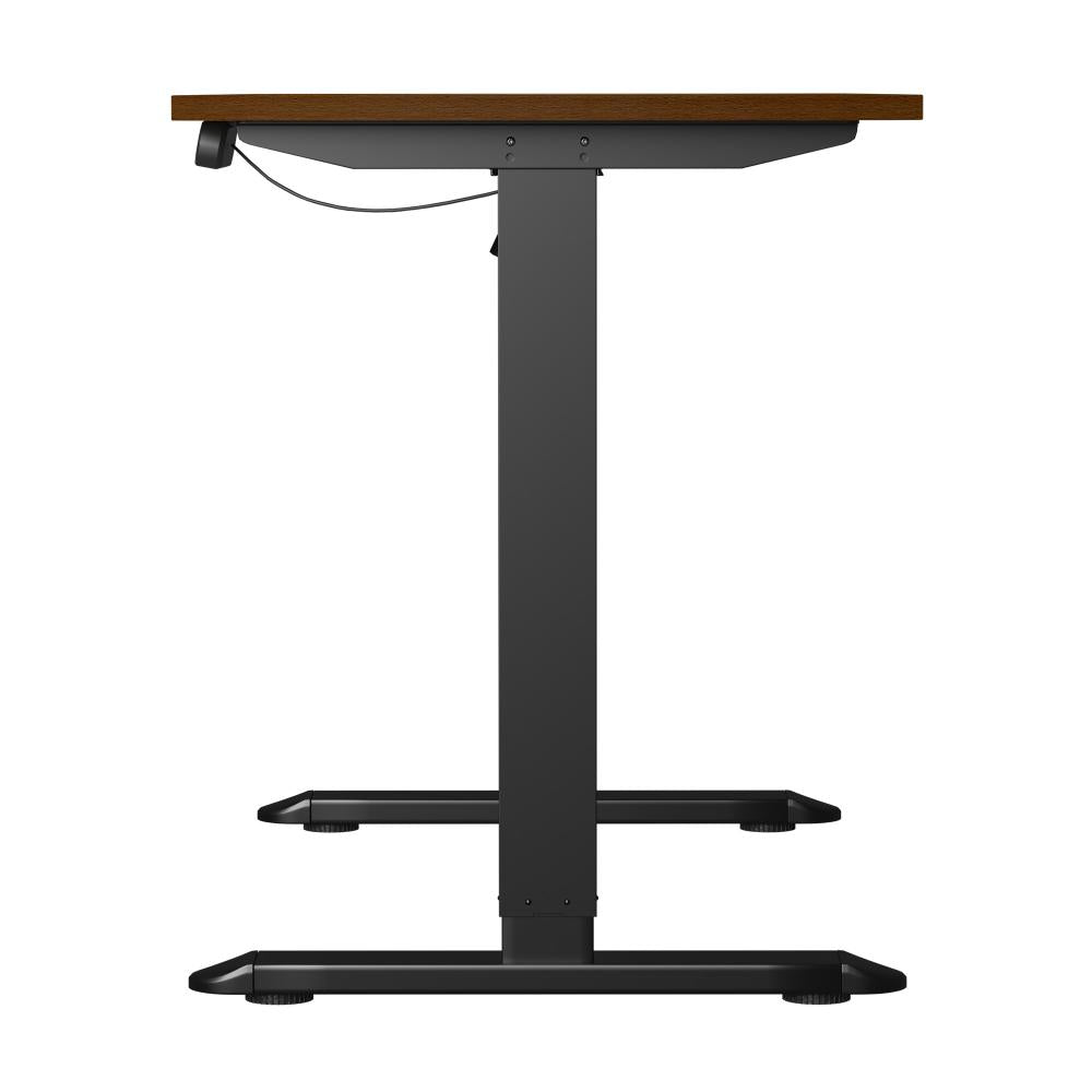 Oikiture 120CM Electric Standing Desk Single Motor Black&amp;Walnut-Standing Desks-PEROZ Accessories