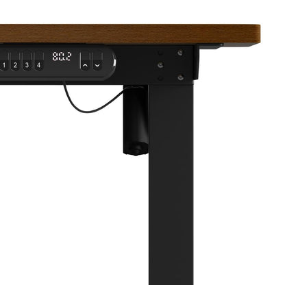 Oikiture 120CM Electric Standing Desk Single Motor Black&amp;Walnut-Standing Desks-PEROZ Accessories