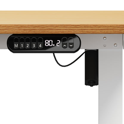 Oikiture 120CM Electric Standing Desk with Drawer Height Adjustable White &amp; Oak-Standing Desk-PEROZ Accessories