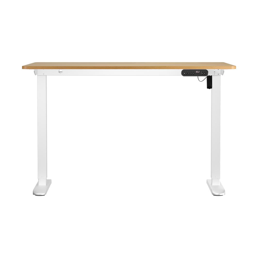 Oikiture 120CM Electric Standing Desk Single Motor White&amp;Oak-Standing Desks-PEROZ Accessories