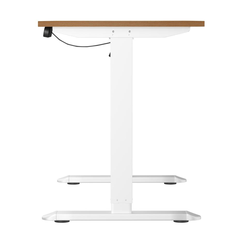 Oikiture 120CM Electric Standing Desk Single Motor White&amp;Oak-Standing Desks-PEROZ Accessories