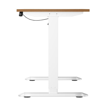Oikiture 120CM Electric Standing Desk Single Motor White&amp;Oak-Standing Desks-PEROZ Accessories
