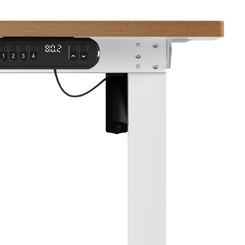 Oikiture 120CM Electric Standing Desk Single Motor White&amp;Oak-Standing Desks-PEROZ Accessories