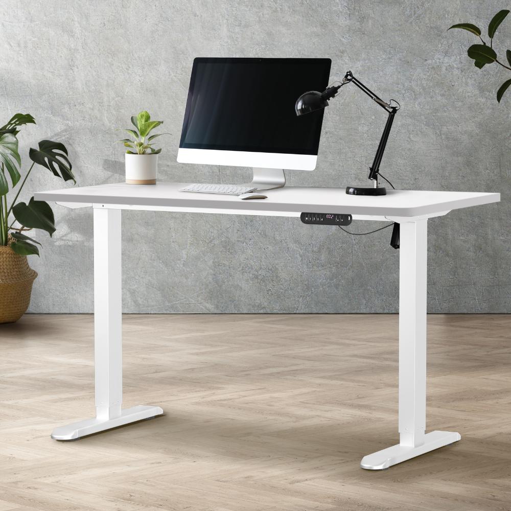 Oikiture 120CM Electric Standing Desk Single Motor White-Standing Desks-PEROZ Accessories