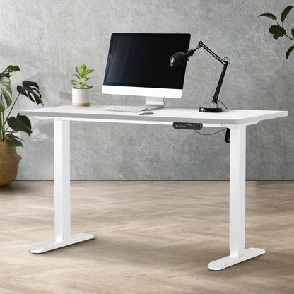 Oikiture 120CM Electric Standing Desk Single Motor White-Standing Desks-PEROZ Accessories