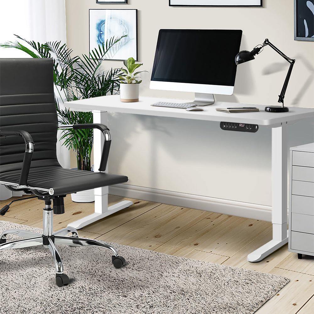 Oikiture 120CM Electric Standing Desk Single Motor White-Standing Desks-PEROZ Accessories