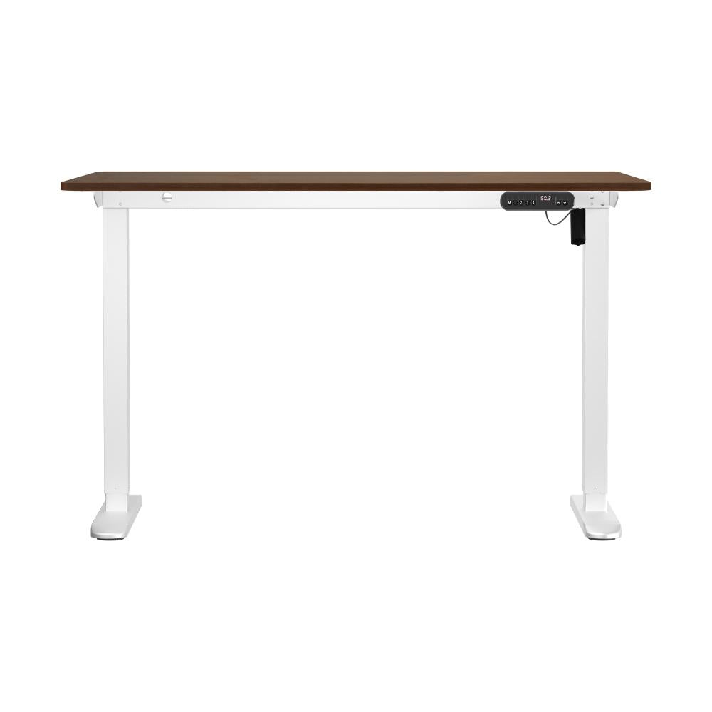 Oikiture 120CM Electric Standing Desk Single Motor White&amp;Walnut-Standing Desks-PEROZ Accessories