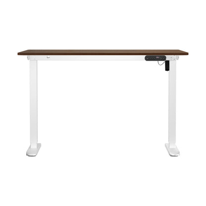 Oikiture 120CM Electric Standing Desk Single Motor White&amp;Walnut-Standing Desks-PEROZ Accessories