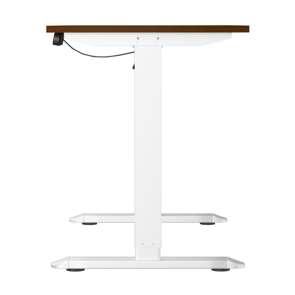 Oikiture 120CM Electric Standing Desk Single Motor White&amp;Walnut-Standing Desks-PEROZ Accessories