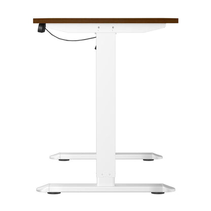 Oikiture 120CM Electric Standing Desk Single Motor White&amp;Walnut-Standing Desks-PEROZ Accessories