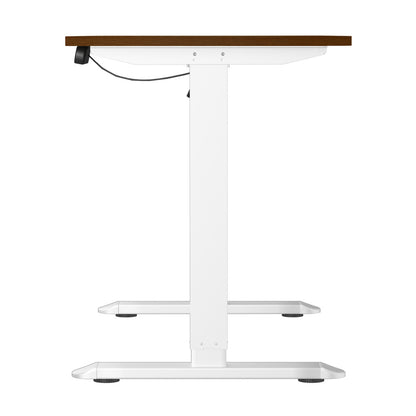 Oikiture 120CM Electric Standing Desk Single Motor White&amp;Walnut-Standing Desks-PEROZ Accessories