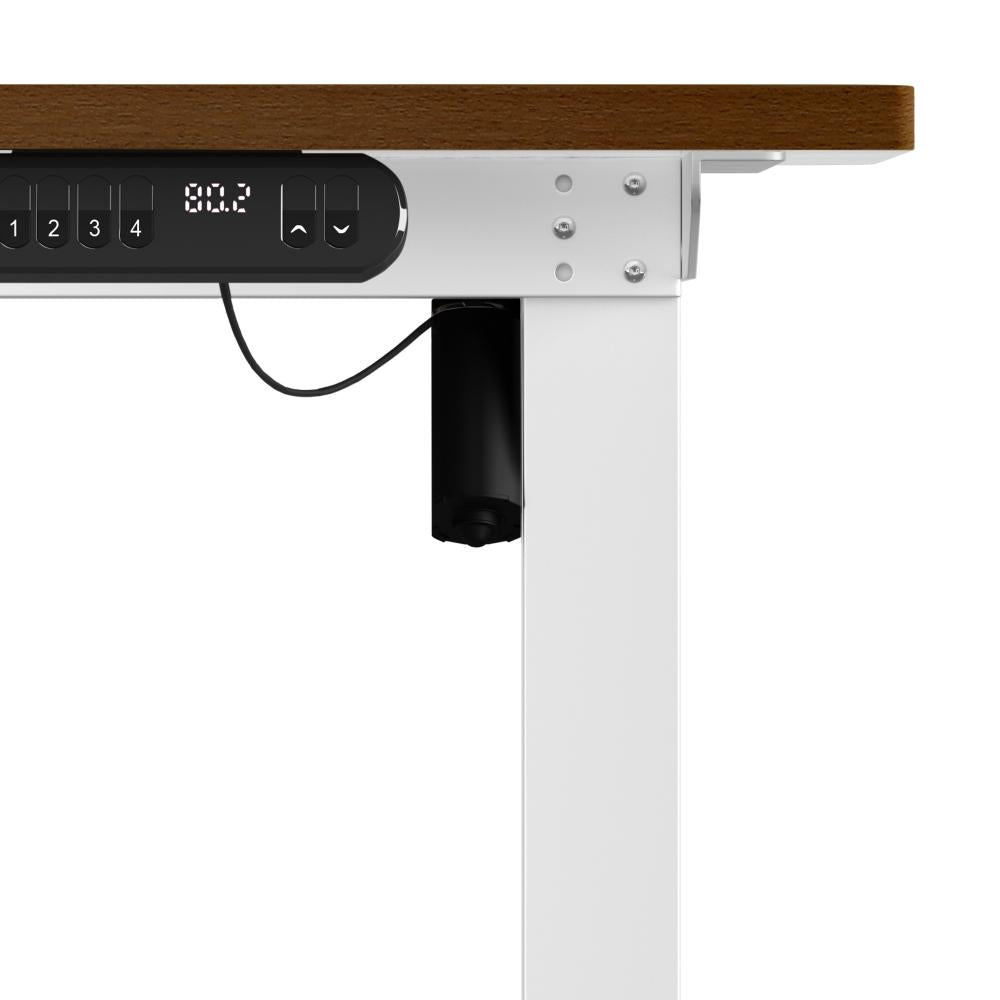 Oikiture 120CM Electric Standing Desk Single Motor White&amp;Walnut-Standing Desks-PEROZ Accessories