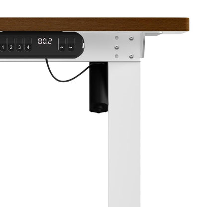 Oikiture 120CM Electric Standing Desk Single Motor White&amp;Walnut-Standing Desks-PEROZ Accessories