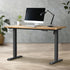 Oikiture Electric Standing Desk Single Motor Black & Oak 140CM-Standing Desk-PEROZ Accessories