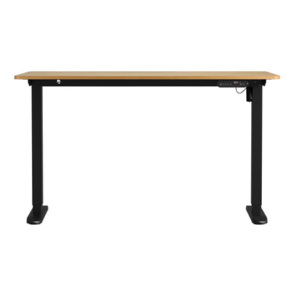 Oikiture Electric Standing Desk Single Motor Black &amp; Oak 140CM-Standing Desk-PEROZ Accessories