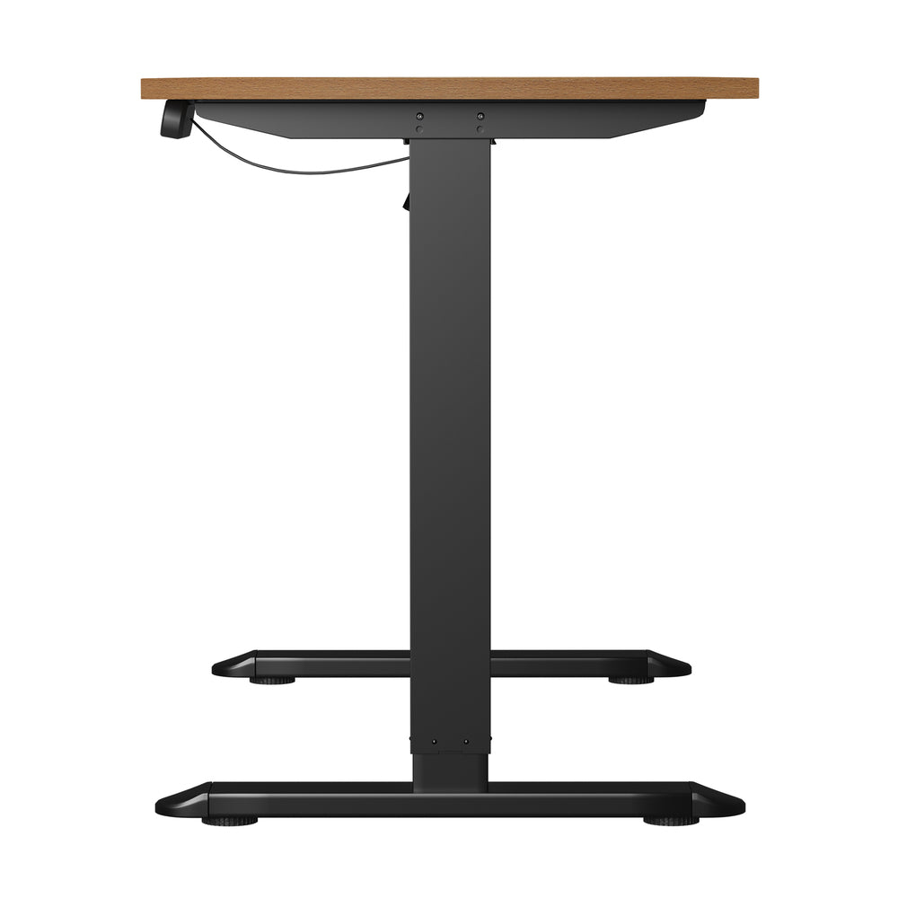 Oikiture Electric Standing Desk Single Motor Black &amp; Oak 140CM-Standing Desk-PEROZ Accessories