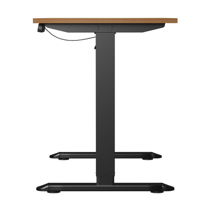 Oikiture Electric Standing Desk Single Motor Black &amp; Oak 140CM-Standing Desk-PEROZ Accessories