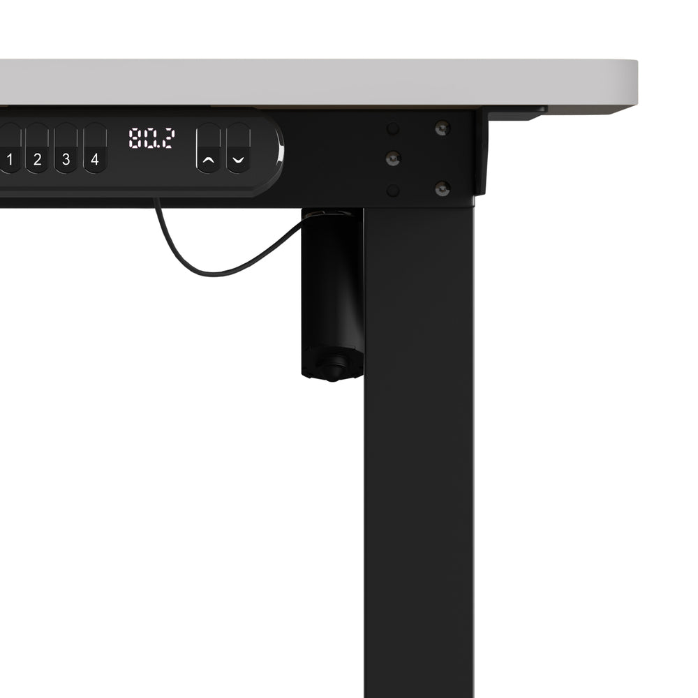 Oikiture Electric Standing Desk Single Motor Black &amp; White 140CM-Standing Desk-PEROZ Accessories