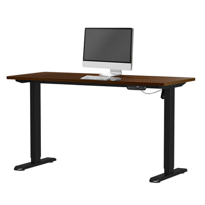 Oikiture Electric Standing Desk Single Motor Black &amp; Walnut 140CM-Standing Desk-PEROZ Accessories